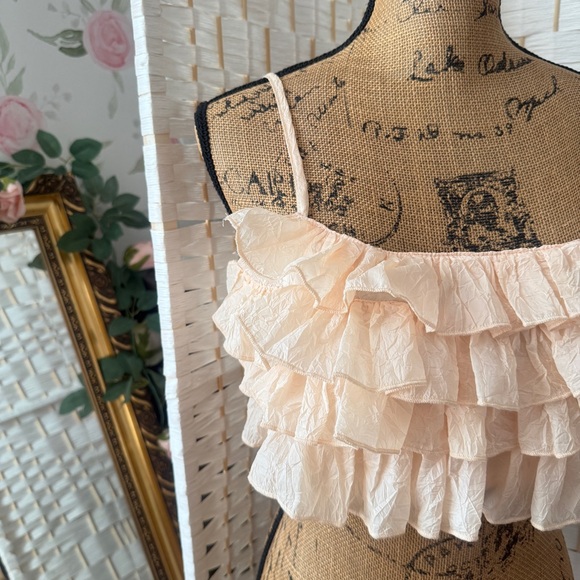 Peach Tiered Ruffle Top - Picture 2 of 4